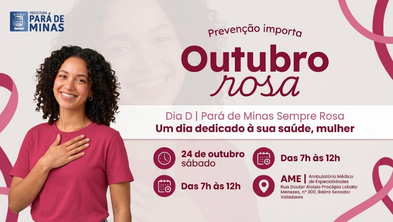 Dia D Pará de Minas Sempre Rosa promove conscientização sobre o câncer de mama